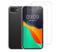 kalibri Case Compatible with Apple iPhone 17e / iPhone 16e Cover - Soft Smartphone Case - with 2x Tempered Glass Screen Protectors - Transparent