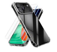 kalibri Case Compatible with Apple iPhone 18 Pro Max/iPhone 17 Pro Max Cover - Soft Smartphone Case - with 2x Tempered Glass Screen Protectors - Transparent