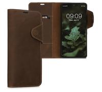 kalibri Case Compatible with Google Pixel 7 Pro - Case Real Leather Protective Wallet Cover with Card Slot - Brown