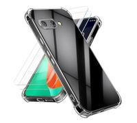 kalibri Case Compatible with Google Pixel 9a Cover - Soft Smartphone Case - with 2x Tempered Glass Screen Protectors - Transparent