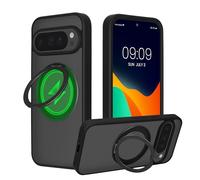kalibri Case for Google Pixel 10 Pro XL Cover - Protective Magnetic Hard Case - with 360° Rotating Kickstand Ring - Compatible with MagSafe - Black/Matte Transparent