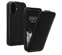 kalibri Flip Case Compatible with Apple iPhone 16 - Ultra Slim Leather Protective Phone Cover - Black