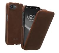 kalibri Flip Case Compatible with Apple iPhone 16e - Ultra Slim Leather Protective Phone Cover - Brown