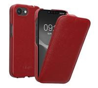 kalibri Flip Case Compatible with Apple iPhone 16e - Ultra Slim Leather Protective Phone Cover - Red