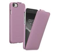 Kalibri Flip Case Compatible with Apple iPhone SE (2022, 2020), 8, 7 - Ultra Slim Leather Protective Phone Cover - Mauve
