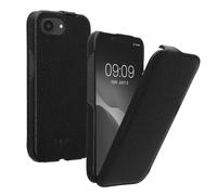 kalibri Leather Flip Case for Apple iPhone 17e / iPhone 16e - Ultra Slim Genuine Leather Phone Cover with Fold-Down Front, Soft Protective Case, Black