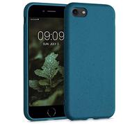 kalibri Wheat Straw Case Compatible with Apple iPhone SE (2022) / iPhone SE (2020) / iPhone 8 / iPhone 7 - Case Matte Phone Cover Made of TPU and Wheat Straw - Caribbean Blue