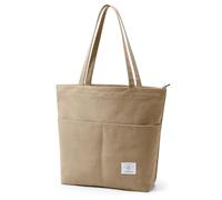 KALIDI Canvas Tote Bags for Women with Zip Casual Women's Totes with Pockets Large Handbags Work Bags for Women Ladies for School,Work,Shopping,Travel Daily Use