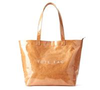 KALIDI Kraft Paper Tote Bag, Ultra Clear PVC Beach Bag with Zipper Hobo Handbag Vintage Large Carry All Plastic Shoulder Bag