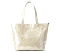 KALIDI Kraft Paper Tote Bag, Ultra Clear PVC Beach Bag with Zipper Hobo Handbag Vintage Large Carry All Plastic Shoulder Bag