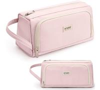 KALIDI Large Pencil Case for Girls and Boys - Cute Big Capacity Case With Zipper & Compartments for Secondary School - Aesthetic for Women, Pink