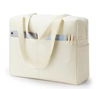 KALIDI Large Tote Bag for Women,Lightweight Travel Bag Weekend Overnight Bag Work Handbag With 15.6in Laptop Compartment for Holiday School Gym Daily Beige