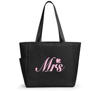KALIDI Personalized Beach Tote Bag A-Z Initial Alphabet with Zip for Women