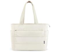 KALIDI Quilted Tote Bags for Women Puffer Laptop Handbag Large with Zip Multi Compartments for Work,Shopping,Gym,Travel (Beige)