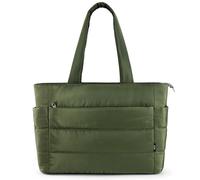KALIDI Quilted Tote Bags for Women Puffer Laptop Handbag Large with Zip Multi Compartments for Work,Shopping,Gym,Travel (Green)