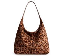 KALIDI Vegan Leather Tote Bag Women Hobo Zipper Shoulder Handbag Slouchy