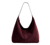 KALIDI Women's Suede Tote Bag Handbag Hobo with Zip for Work Travel Daily