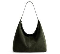 KALIDI Women's Suede Tote Bag Handbag Hobo with Zip for Work Travel Daily