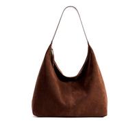 KALIDI Women's Suede Tote Bag Handbag Hobo with Zip for Work Travel Daily