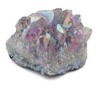 KALIFANO Angel Aura Amethyst Geode - Titanium-Bonded High-Energy Amatista for Reiki, Wicca, Crystal Decor & Metaphysical Gifts - Natural Crystals and Healing Stones (Family Owned)