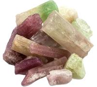 Kalifano Bicolor Tourmaline Bundle with Calming and Purification Energy - Rare Brazilian Watermelon Rubellite Turmalina Reiki Healing Crystal (Information Card Included)