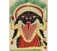 Kalighat Kolkata Calcutta West Bengal India Kali Art Print Canvas Premium Wall Decor Poster Mural