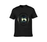 KALIKADUO Bitcoin Crypto Currency Dark Colors Lover Unisex 100% Cotton Short-Sleeve T-Shirts Black L