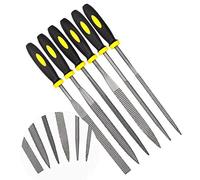 KALIM Needle File Set, 6Pcs Wood Rasp with Soft Rubberized Handle, Hardened Alloy Strength Steel Mini Needle File for Wood, Plastic and Other Soft Objects