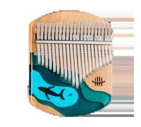Kalimba 17/21 Key Kalimba Ocean Blue Whale and Jellyfish Picture Kalimba Chromatic Creation Chromatic Scale Cute Instrument Marimba Instrument Music (Size : 17)