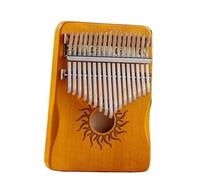 Kalimba 17 Key Kalimba 17keys Instrument All Wood Maple Kalimba 17 Keys With Sound Holes For Beginners(Yellow)
