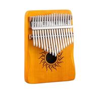 Kalimba 17 Key Kalimba 21 Keys All-wood Maple 17 Keys Kalimba With Sound Holes Beginner Instrument(17Yellow)