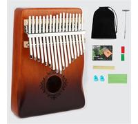 Kalimba 17 Key Kalimba Fingerstyle Piano-Graduated Color Design Vintage Style With Guide Tuning Hammers