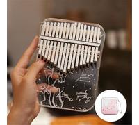 Kalimba 17 Key Portable with Bag, Cleaning Cloth Thumb Piano Adults, Beginners Crystal Finger Piano Metal Piano Keys Music Enlightenment(17 KEYS_H)
