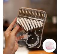 Kalimba 17 Key Portable with Bag, Cleaning Cloth Thumb Piano Adults, Beginners Crystal Finger Piano Metal Piano Keys Music Enlightenment(17 KEYS_J)