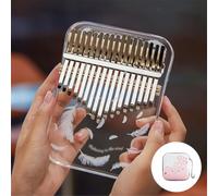 Kalimba 17 Key Portable with Bag, Cleaning Cloth Thumb Piano Adults, Beginners Crystal Finger Piano Metal Piano Keys Music Enlightenment(17 KEYS_PURPLE)