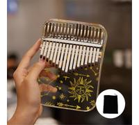 Kalimba 17 Key Portable with Bag, Cleaning Cloth Thumb Piano Adults, Beginners Crystal Finger Piano Metal Piano Keys Music Enlightenment(17 KEYS_YELLOW)