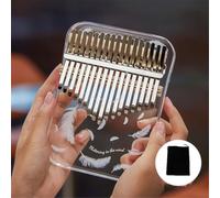 Kalimba 17 Key Portable with Bag, Cleaning Cloth Thumb Piano Adults, Beginners Crystal Finger Piano Metal Piano Keys Music Enlightenment(17 KEYS_WHITE)