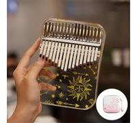 Kalimba 17 Key Portable with Bag, Cleaning Cloth Thumb Piano Adults, Beginners Crystal Finger Piano Metal Piano Keys Music Enlightenment(17 KEYS_I)