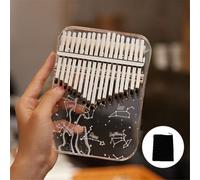 Kalimba 17 Key Portable with Bag, Cleaning Cloth Thumb Piano Adults, Beginners Crystal Finger Piano Metal Piano Keys Music Enlightenment(17 KEYS_PINK)