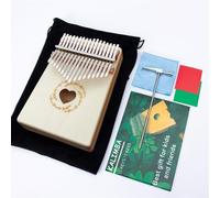 Kalimba 17 Key Portable with Tune Hammer Adults, Teenager Thumb Piano for Bar Parties, Wedding Performances Finger Piano(White)