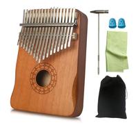 Kalimba 17 Key with Tune Hammer and Study Instruction Premium Wood Portable Thumb Piano Gift for Kids Adults