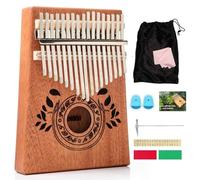 Kalimba 17 Keys Thumb Piano with Study Instruction and Tune Hammer, Portable Mbira Sanza Acacia KOA Wood Finger Piano for Kids Adult Beginners.