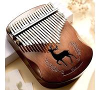 Kalimba 21 Key Thumb Piano Portable Deer Pattern Finger Piano w/EVA Bag, Tuning Hammers, Cleaning Cloth, Sheet Music(Color:C)