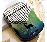 Kalimba 21 Key Thumb Piano Portable Deer Pattern Finger Piano w/EVA Bag, Tuning Hammers, Cleaning Cloth, Sheet Music(Color:B)