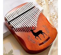 Kalimba 21 Key Thumb Piano Portable Deer Pattern Finger Piano w/EVA Bag, Tuning Hammers, Cleaning Cloth, Sheet Music(Color:D)