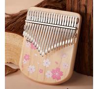 Kalimba 21 Keys Comfortable Grip Engraved Piano Keys, Thumb Piano with Tune Hammer, Study Instruction Finger Piano Beginners(Brown B)