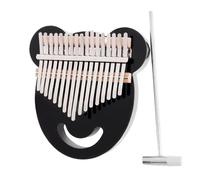 Kalimba Musical Instrument 17 Keys Transparent Bear Face Thumb Piano Kalimba With Tuning Hammers Acrylic(Black)