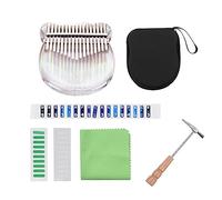 Kalimba Piano 17 Key Kalimba Thumb Piano Transparent Material With Carry Bag Stickers Tuning Hammer (Color : 03)
