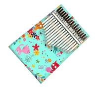 Kalimba Piano 17 Keys Kalimba Colour Wood Portable Finger Piano For Beginners Professional Painted Instrument (Color : 02)