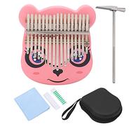 Kalimba Thumb Piano 17 Key, Cute Pink Cartoon Shape Finger Piano with Storage Bag, Portable Musical Instrument for Beginners Kids Adults, Maple Wood Material with Warm Sweet Sound